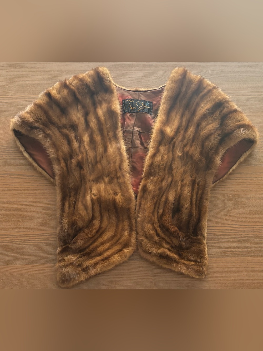 Vintage Eatons Fur Salon mink brown shawl/scarf